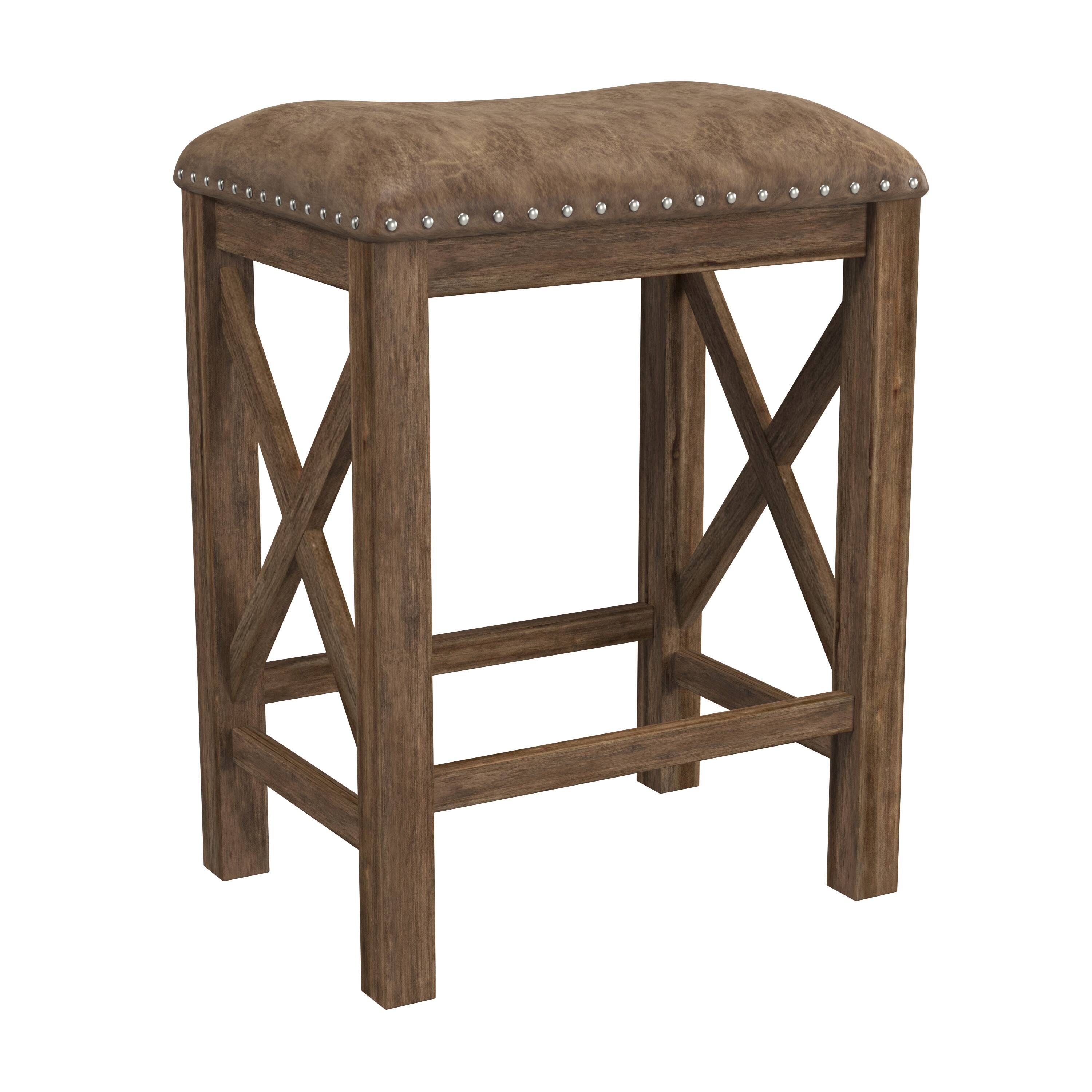 The Gray Barn Wild Hen Bench Wood Backless Counter Height Stool, Set of ...