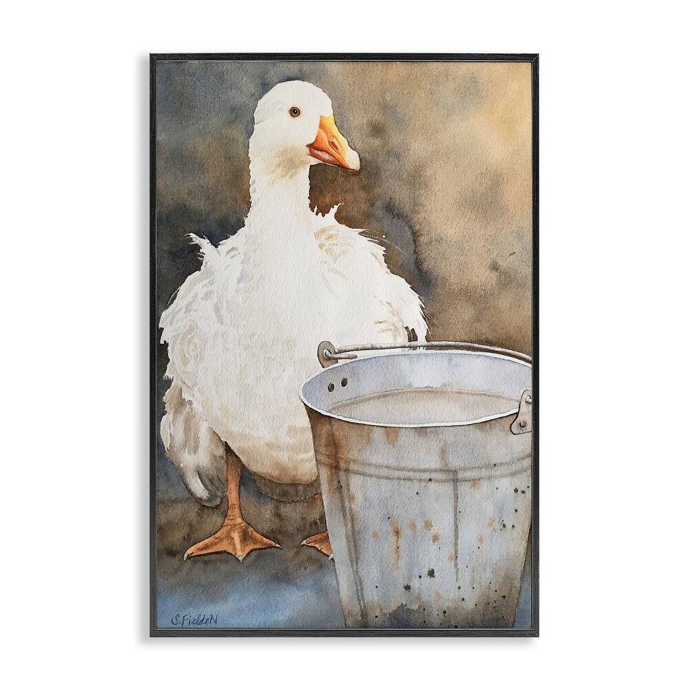 Stupell Duck & Country Pail Framed Giclee Art Design By Stephanie Fielden