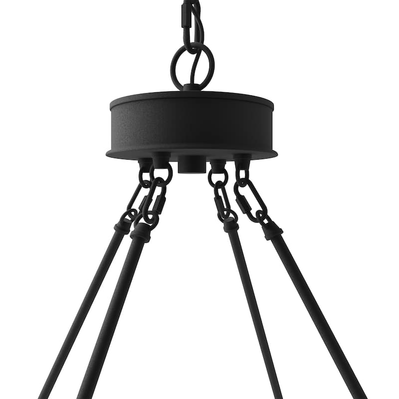 Acroma 12-light 41In Farmhouse Black Geometric Wheel Chandelier