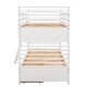 preview thumbnail 7 of 18, Twin over Twin Wood Bunk Bed with Ladder and Two Drawers, White