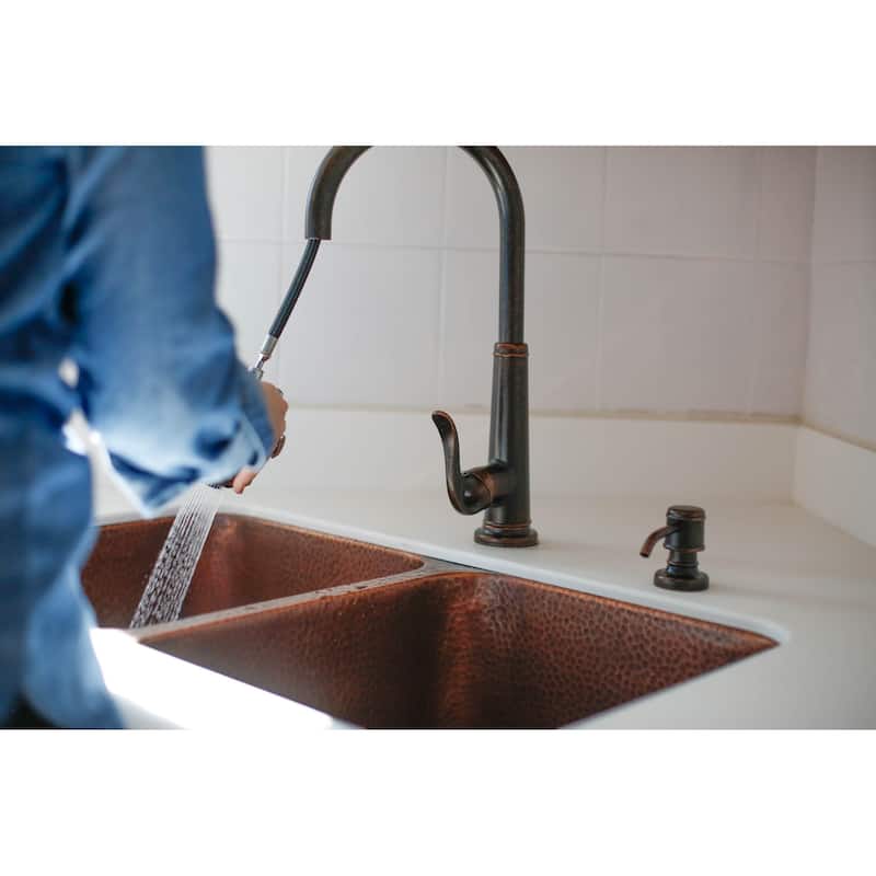 Rivera Copper 32" Double Bowl Undermount Kitchen Sink