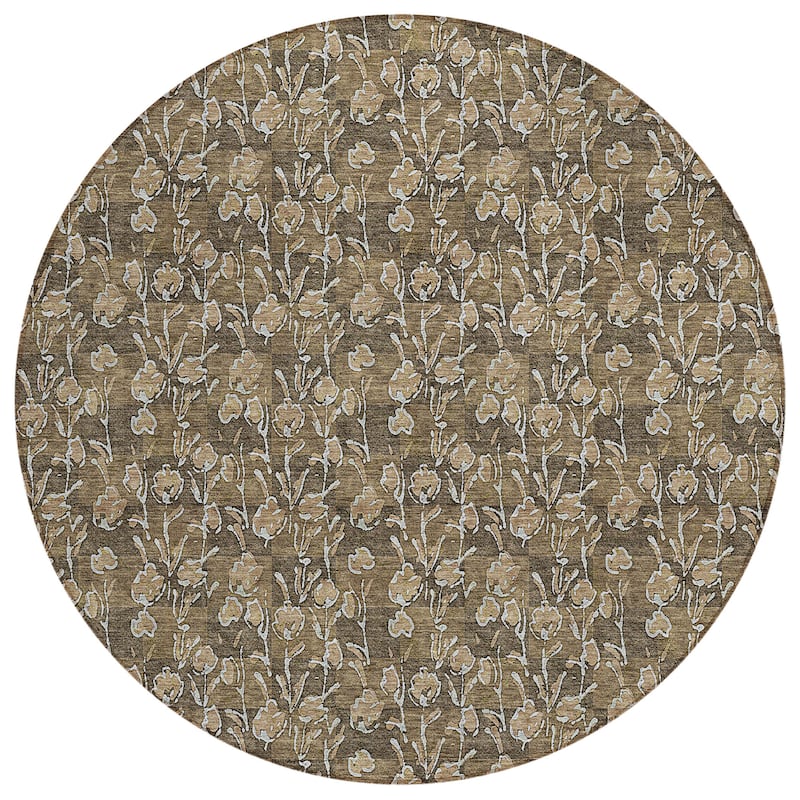 Machine Washable Indoor/ Outdoor Chantille Modern Floral Impressions Rug