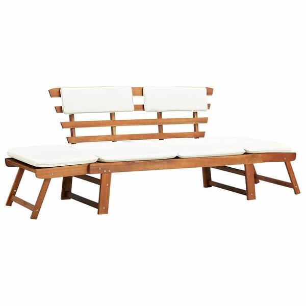 Shop Vidaxl Garden Bench With Cushions 2 In 1 74 8 Solid Acacia Wood 61 74 8 X 26 X 29 5 Overstock 19482132