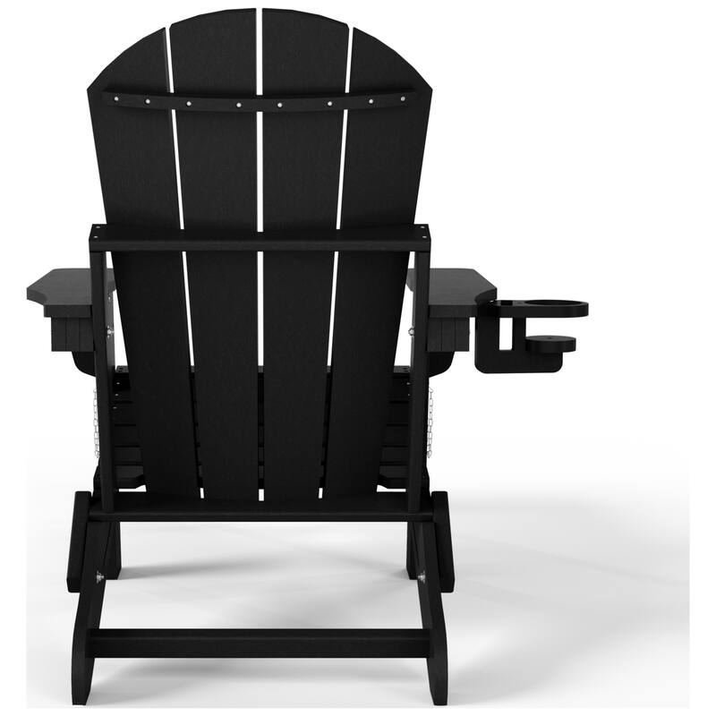 Laguna Outdoor Folding Adjustable Adirondack Chair with Cup Holder & Hideaway Ottoman (Set of 2)