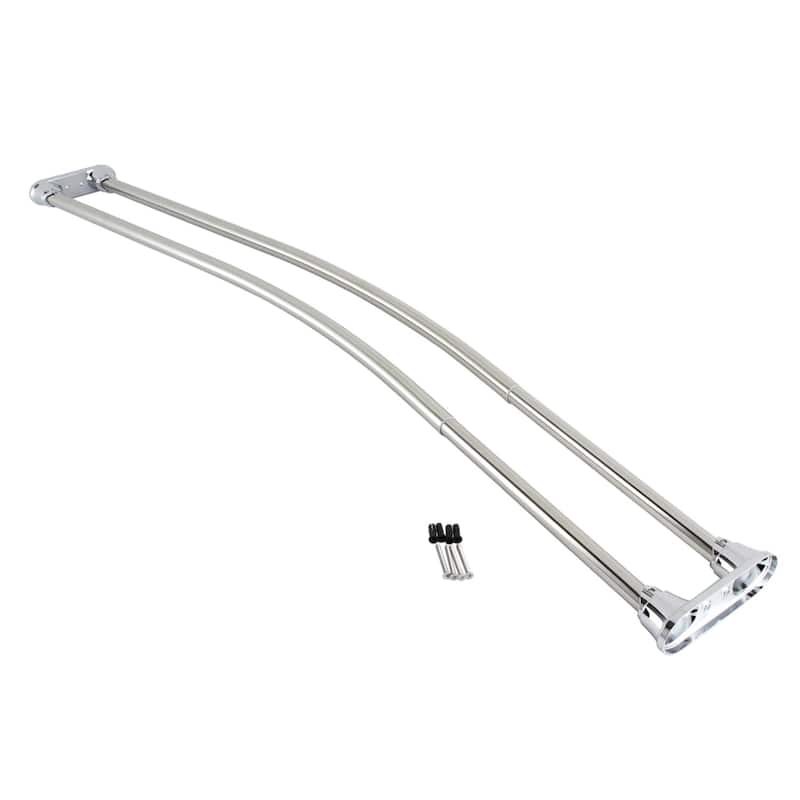 Edenscape 60-Inch - 72-Inch Adjustable Double Curved Shower Curtain Rod - Polished Chrome