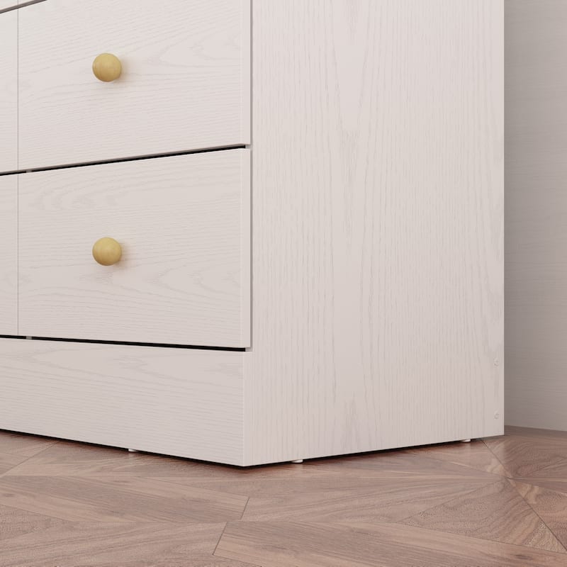 9-Drawer White Dresser with Gold Knobs – Modern Storage Solution