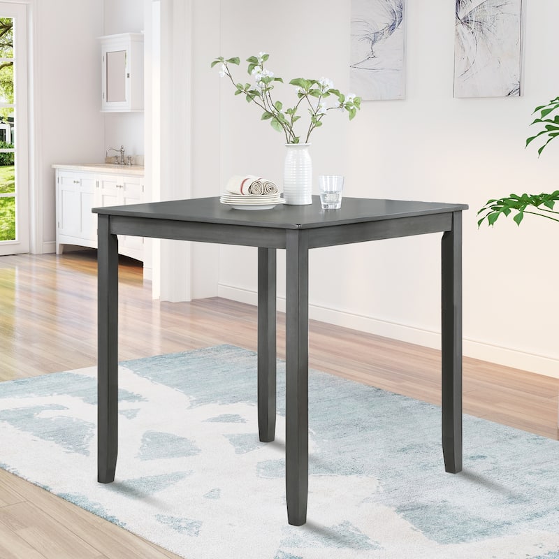 GDFStudio - Coleridge Modern Wood Dining Table with Spacious Lacquered Top and Solid Wood Tapered Base Legs - 36"H - Gray