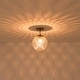 preview thumbnail 10 of 9, Rennnsan 1-Light Modern Clear Grid Glass Semi Flush Mount Ceiling Light for Bedroom and Hallway - 9.8" W x 15" H