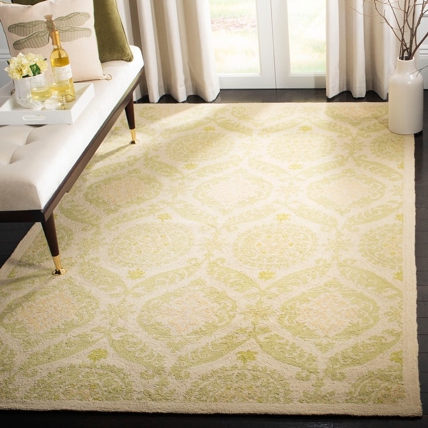 slide 2 of 74, SAFAVIEH Handmade Chelsea Alannah French Country Wool Rug 2' 9" x 4' 9" - Beige/Green - Runner/Rectangle