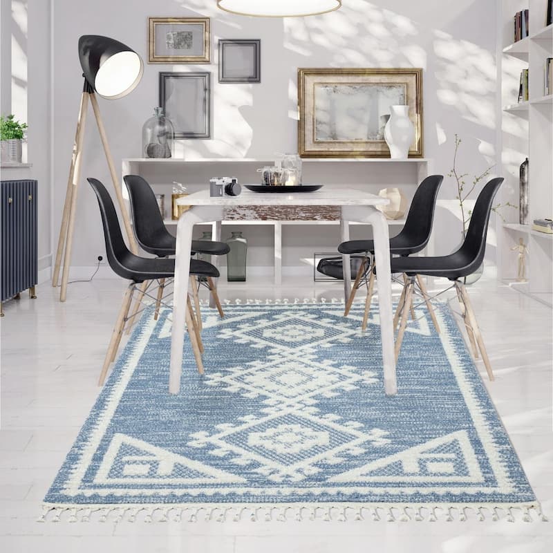 Luxe Weavers South Western Fringe Geometric Area Rug for Living Rooms