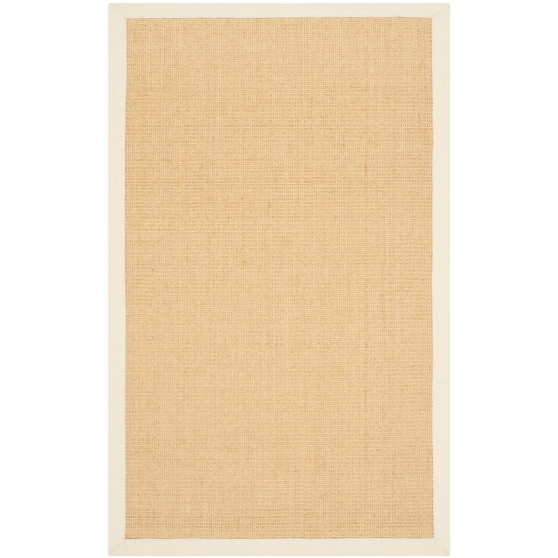 SAFAVIEH Natural Fiber Madelyn Border Sisal Rug - 2'6" x 4' - Maize/Wheat