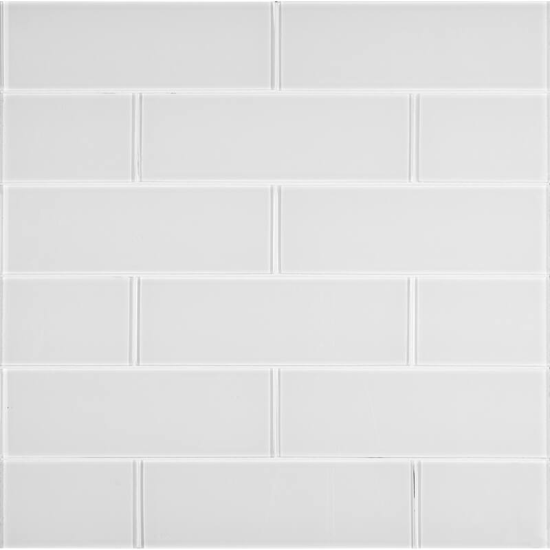 Ackland AKM-G-4X12TL-CA 12" x 12" Glass Subway Wall Tile - Glossy - Glacienne Frost