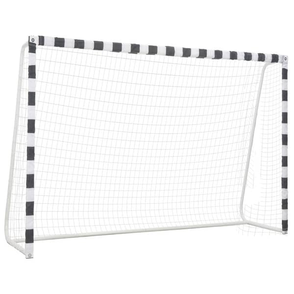 slide 2 of 8, vidaXL Soccer Goal Training Soccer Net Practice Net Metal Black and White 118.1" x 35.4" x 78.7"