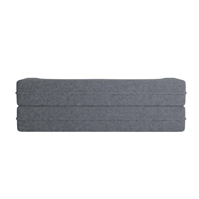 Convertible Teddy Fabric Foam-Filled Sleeper Sofa Bed