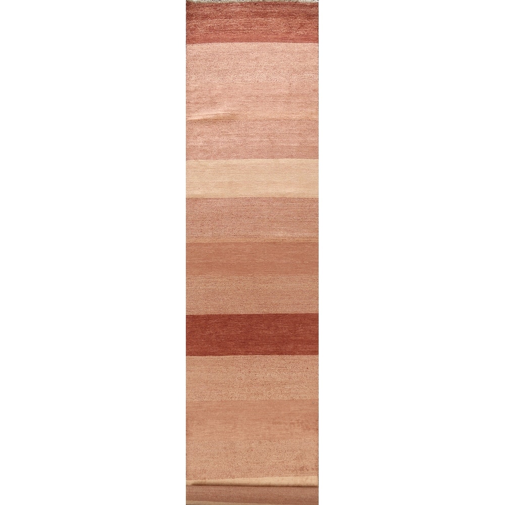 Modern Gabbeh Kashkoli Oriental Long Runner Rug Wool Hand-knotted - 3'1" x 16'7"