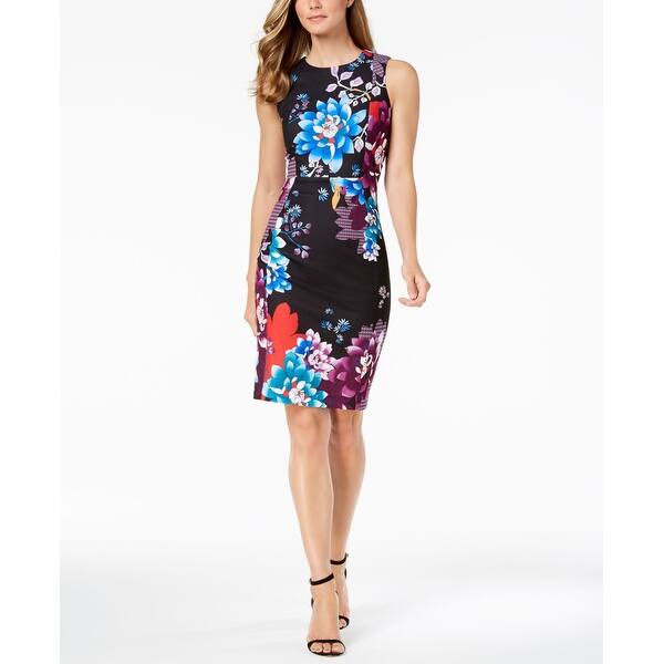 Shop Calvin Klein Women S Dress Sheath Floral Print Asian