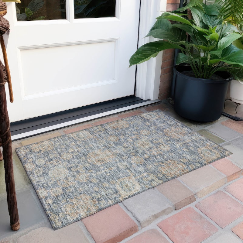 Machine Washable Indoor/ Outdoor Vintage Traditional Chantille Rug