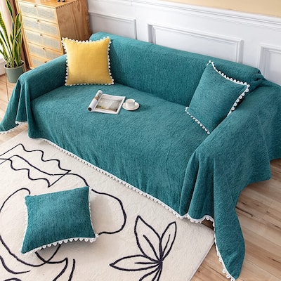 Modern Minimalist Sofa Covers for 3 Cushion Couch Sofa Chenille Couch Cover 71" x 118" Furniture Protector Couch Covers