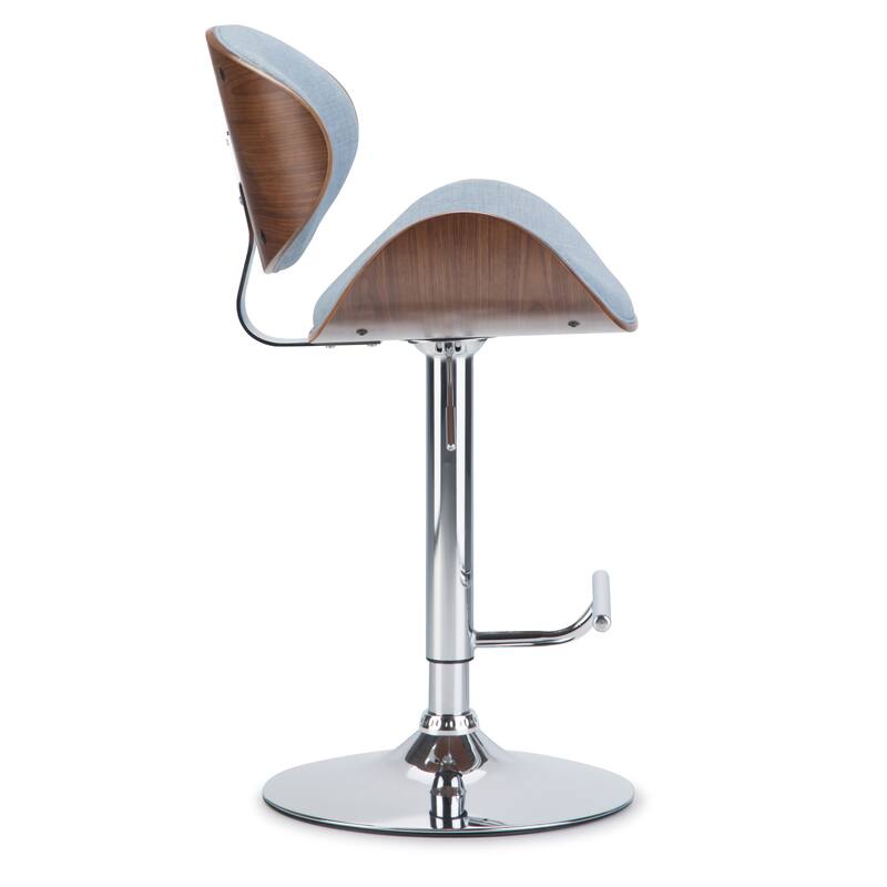 WYNDENHALL Avondale Mid Century Modern Bentwood Adjustable Swivel Bar Stool - 20.9 W x 20.5 D x 45.3 H