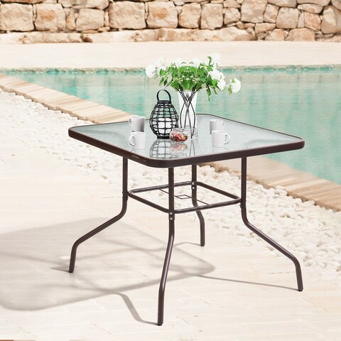 Pellebant Outdoor Dining Table with Umbrella Hole - See the Picture Images