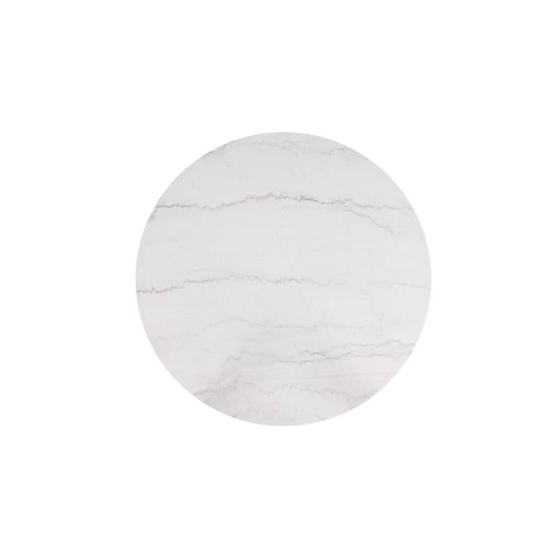 5PC Round Counter Height Set Black Finish Marble Top Table and Chairs