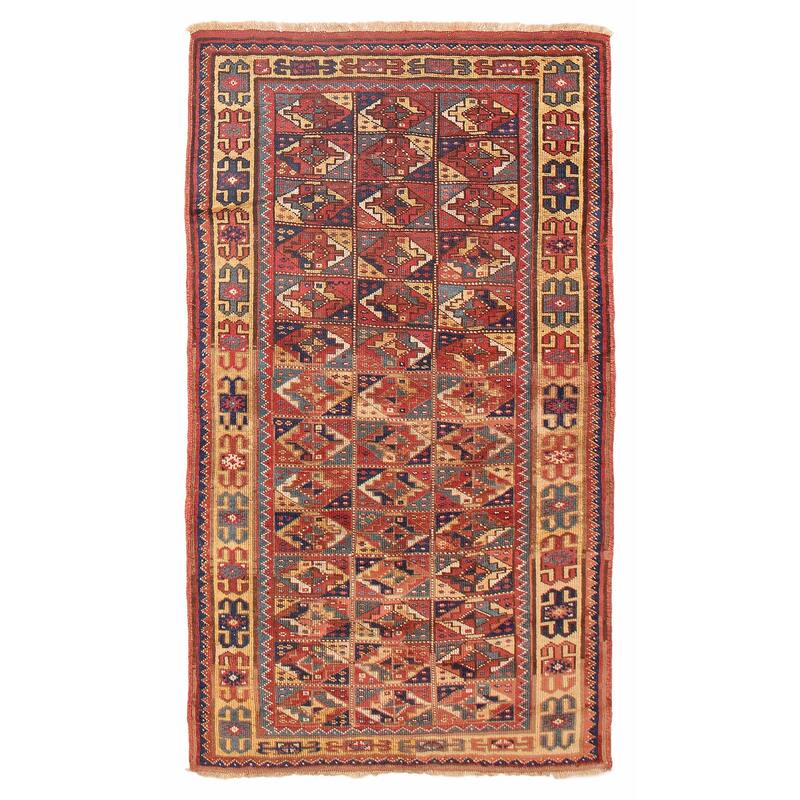 ECARPETGALLERY Hand-knotted Melis Red Wool Rug - 4'3 x 7'7 - Red - 4'3 x 7'7
