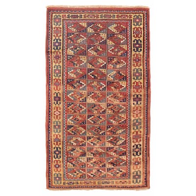 ECARPETGALLERY Hand-knotted Melis Red Wool Rug - 4'3 x 7'7