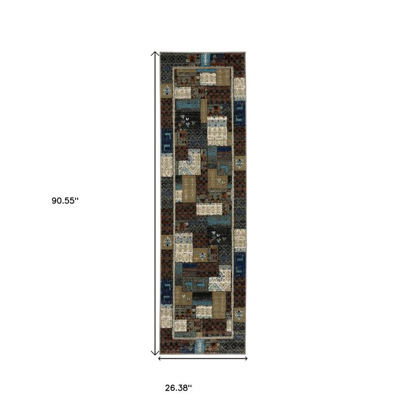 HomeRootsPatchwork Bohemian Runner Area Rug