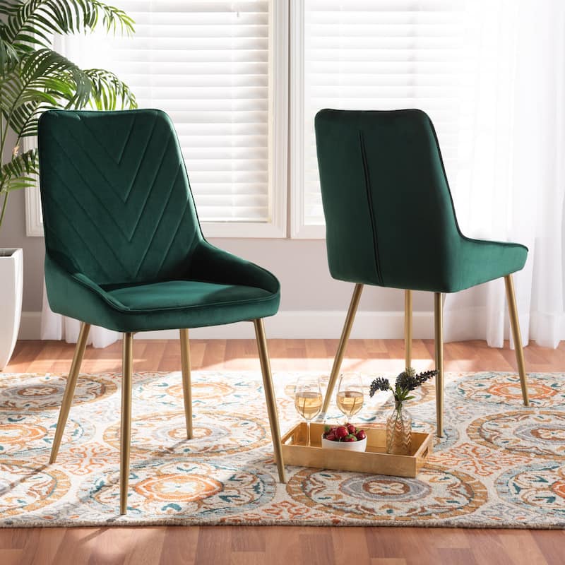 Priscilla Contemporary Glam and Luxe Velvet Dining Chair Set (2PCs)