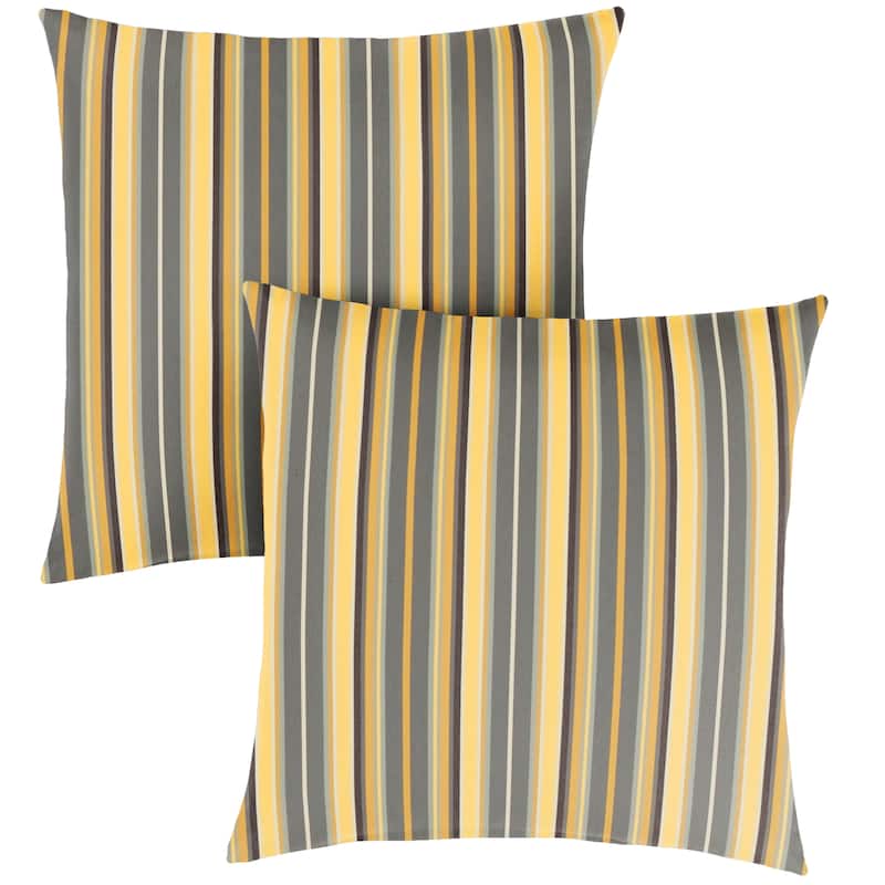 Sorra Home Sunbrella Outdoor Knife Edge Pillow Set of 2 - Foster Metallic