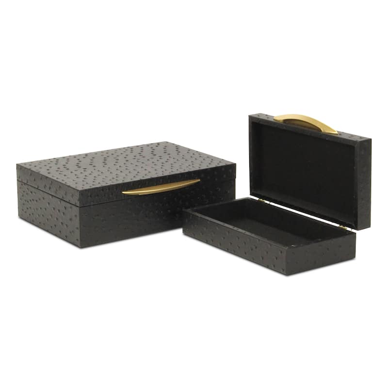 Canorus Faux Ostritch Pattern Rectangular Box Set