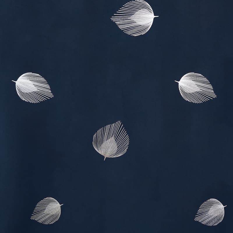 Silver Leaf Print Room Darkening 2 Panels