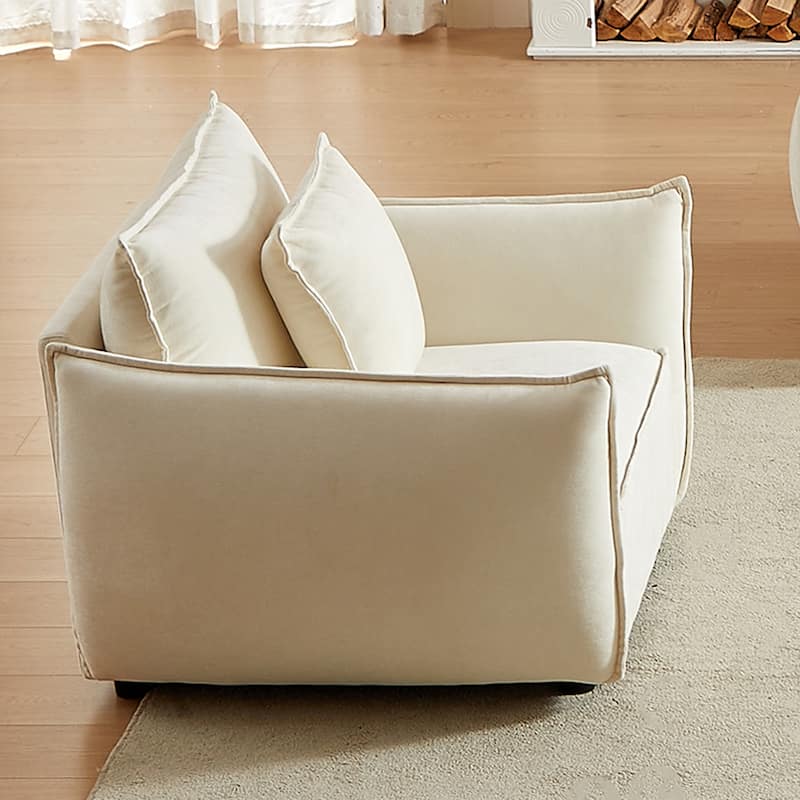 Modern 44" Upholstered Arm Chair with Pillows and Wide Seat Cushion for Living Room
