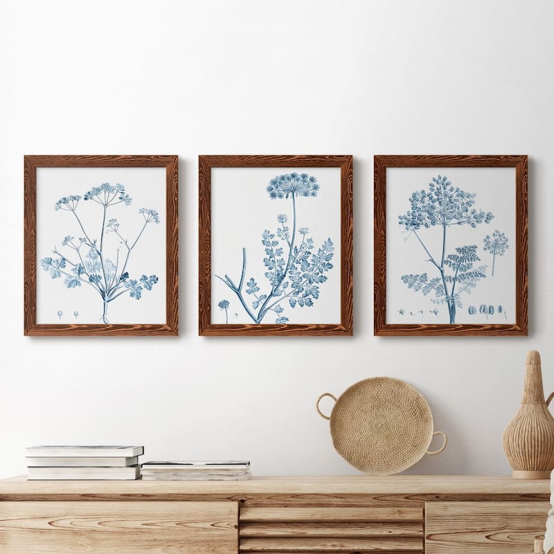 Antique Botanical in Blue IV-Premium Framed Canvas - Ready to Hang - Multi-Color