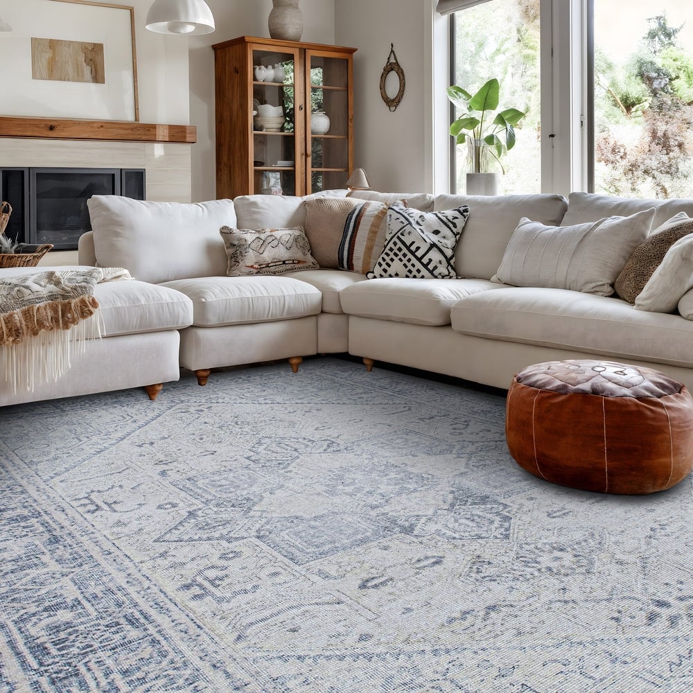 World Rug Gallery Medallion Boho Washable Area Rug