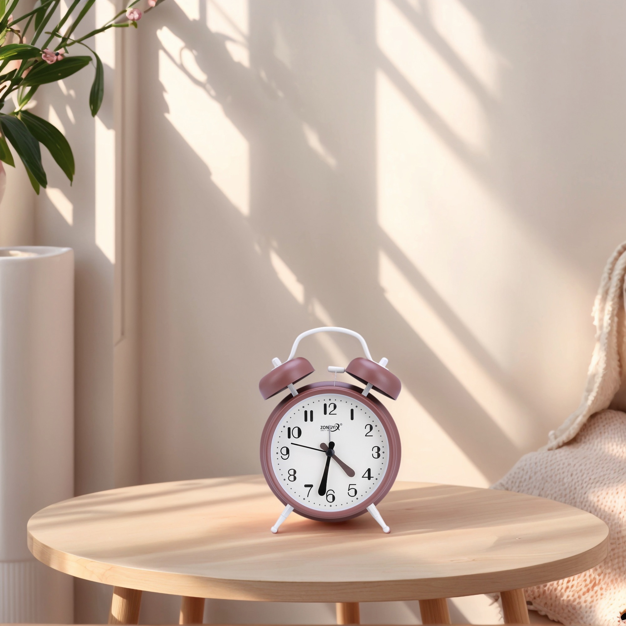 Simple Design Alarm Clock, Traditional Dual Bell Design, Loud Alarm, Night Light for Bedroom - 4.6"L x 2.2"W x 6.6"H