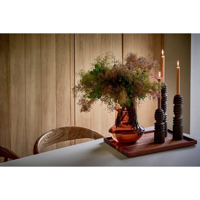 Large Blown Glass Vase - 11.75" - Amber