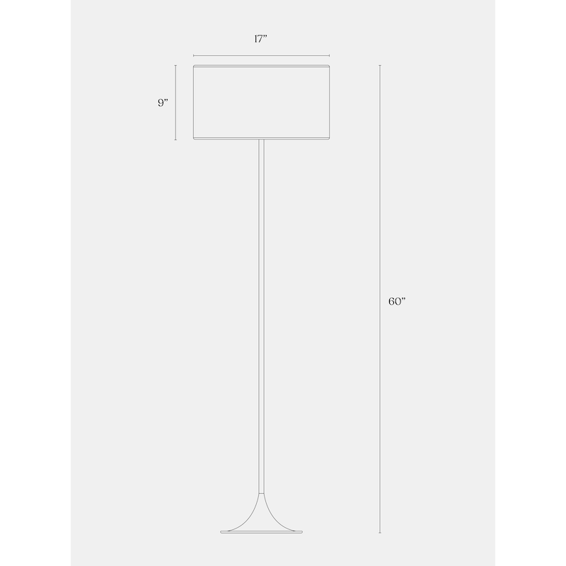 Brightech Quinn 60 in. Antique Brass Mid-Century Modern LED Super Bright Floor Lamp with White Fabric Drum Shade