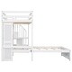 preview thumbnail 13 of 14, Loft Bed with Built-in Desk and Staircase, With Storage Compartments and Shelves, Twin over Twin, White