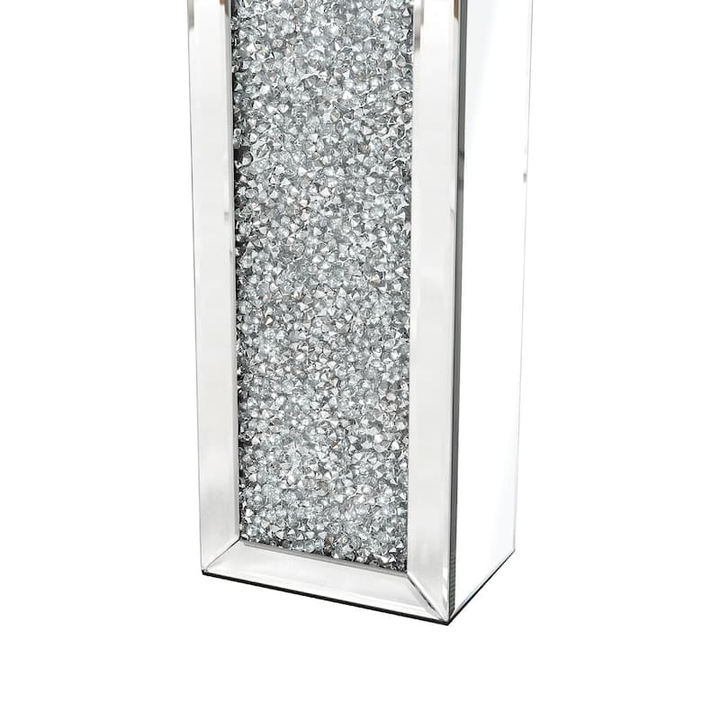 Tall Crushed Diamond Mirrored Floor Vases,Set of 2