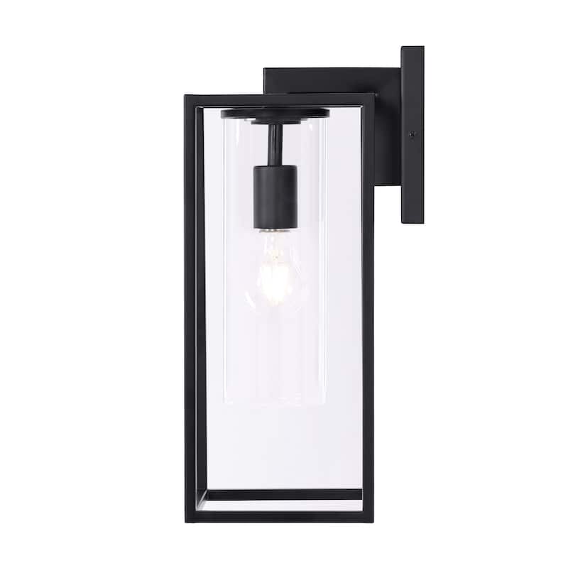 Metal 1-Light Clear Glass Outdoor Wall Sconce Light