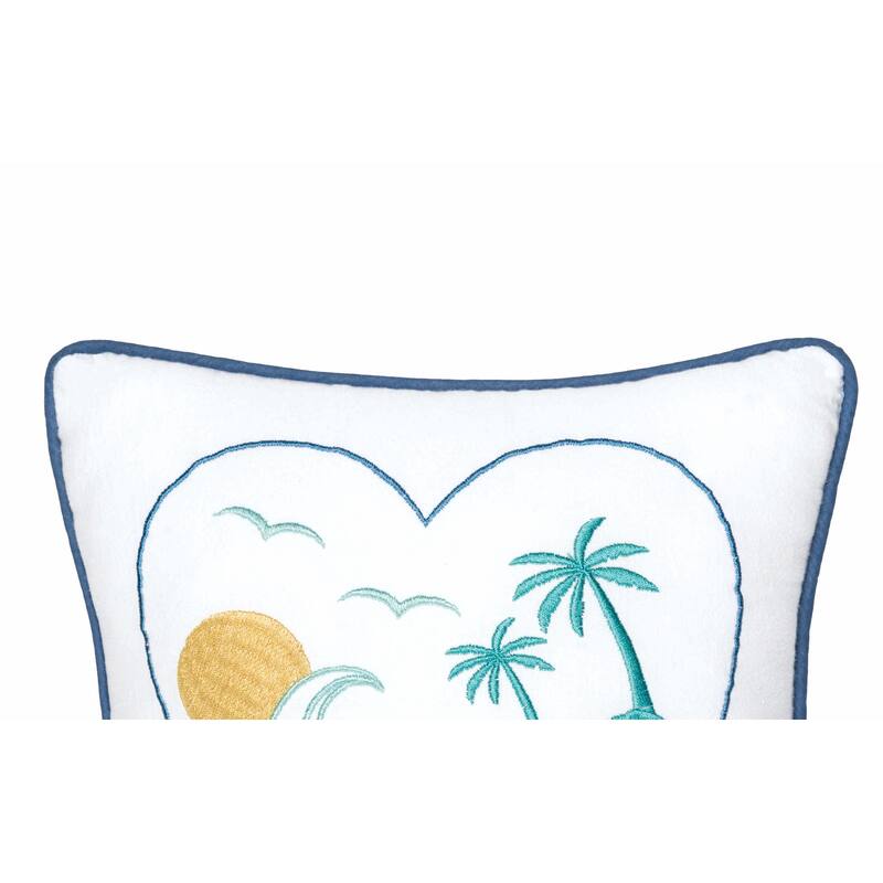 10" x 10" Beach Heart Small/Petite Accent Pillow