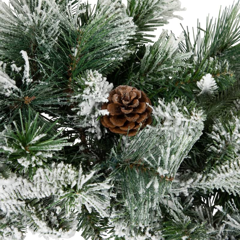 Flocked Rosemary Emerald Angel Pine Artificial Christmas Wreath - 30-Inch Unlit - 30"