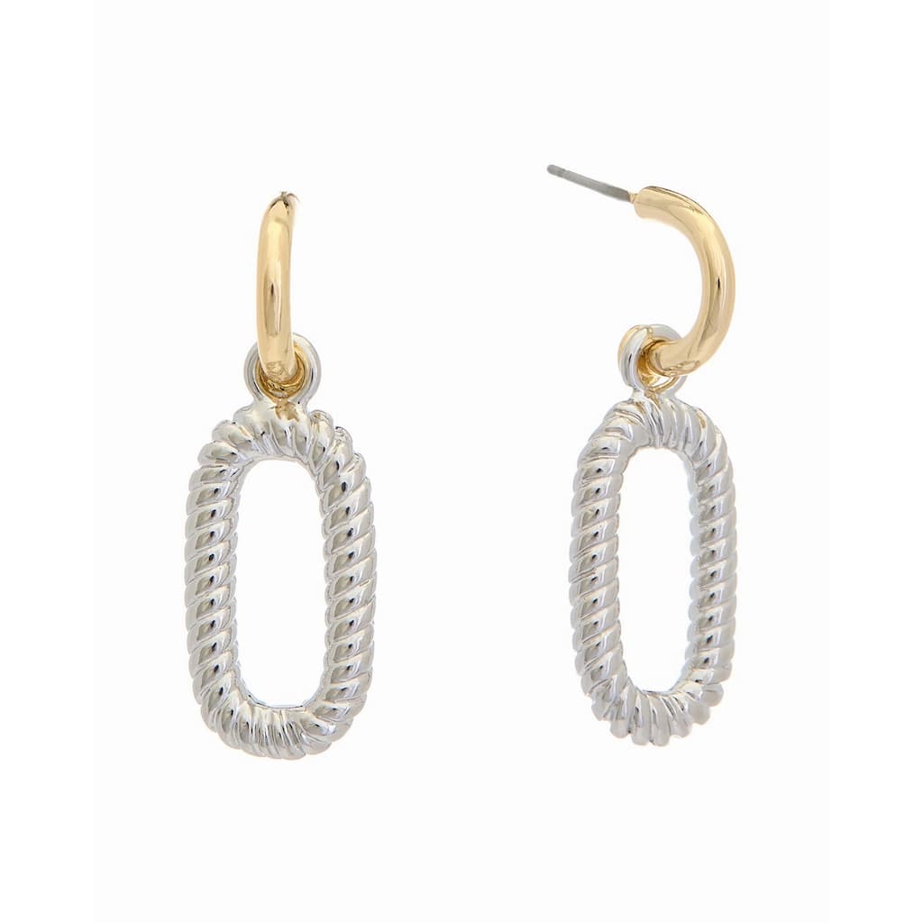 Juvell Two Tone Gold Plated Brass Dangling Link Earrings - N/A