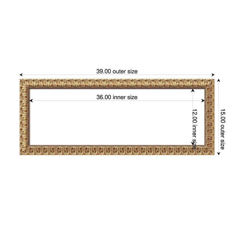 Amanti Art Florentine Gold Framed Dry Erase Magnetic Board - 39 x 15 in