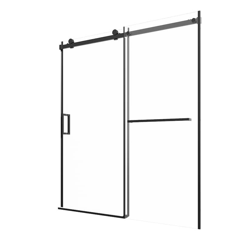 60 in. W x 72 in. H Sliding Semi-Frameless Shower Door with Tempered Glass - 60" x 72"