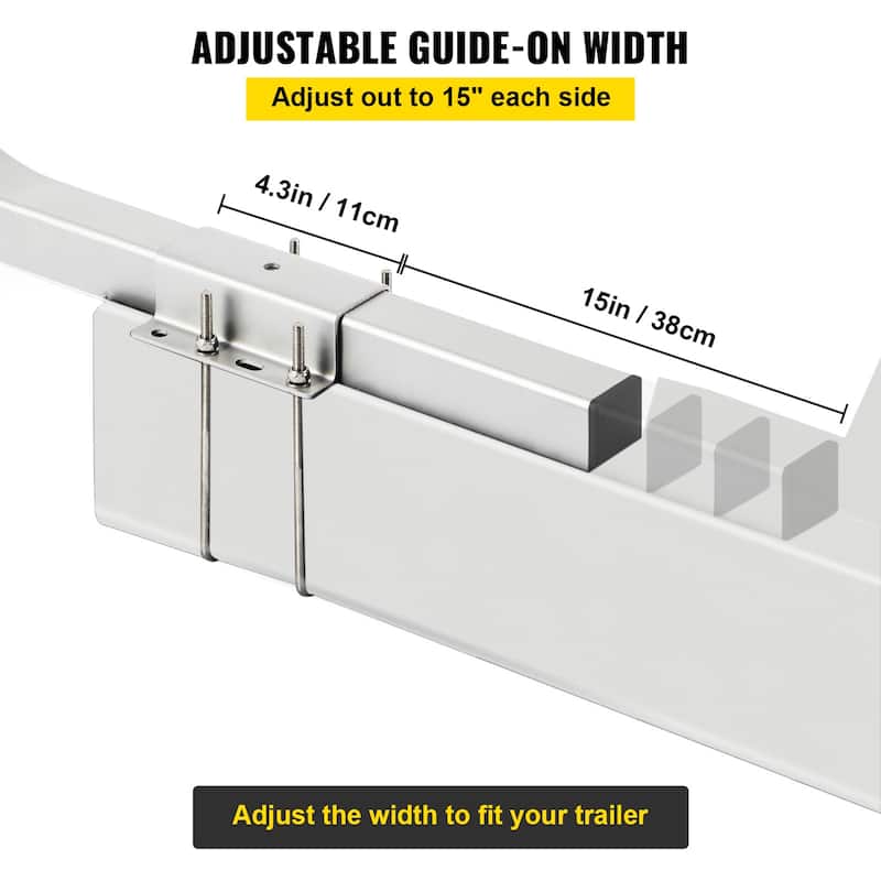 Boat Trailer Guide-ons, One Pair Aluminum Trailer Guide ons, Rust-Resistant Trailer Guides with Adjustable Width