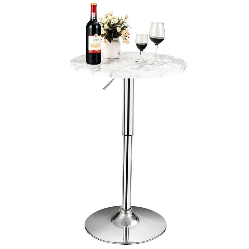 Round Height Adjustable Bistro Bar Table - 24" x 24" x (28-36)" (L x W x H)