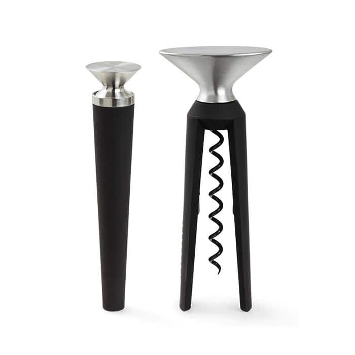 Rosendahl Grand Cru Bottle Opener And Corkscrew, Black/Steel - 8"