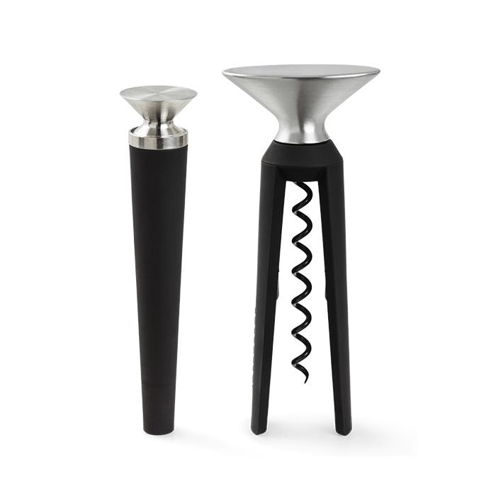 Rosendahl Grand Cru Bottle Opener And Corkscrew, Black/Steel - 8"